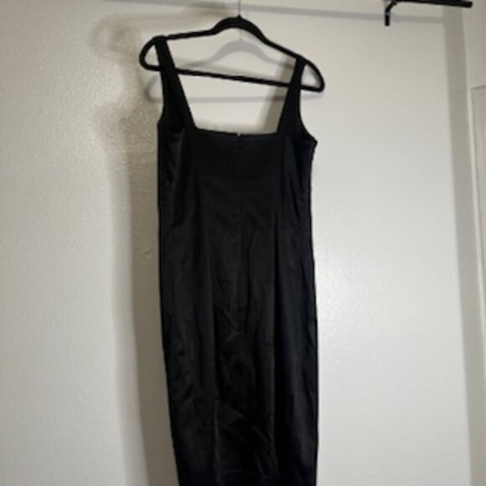 Calvin Klein Little Black Dress Women’s Small Satin Above Knee Pencil Cocktail - Picture 7 of 14